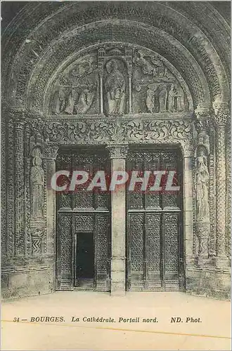 Cartes postales Bourges La Cathedrale Portail Nord