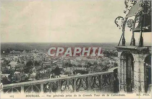 Cartes postales Bourges Vue Generale Prise de la Grande Tour de la Cathedrale
