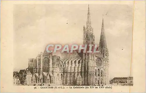 Ansichtskarte AK Chartres (E et L) La Cathedrale (du XIIe au XVIe Siecle)