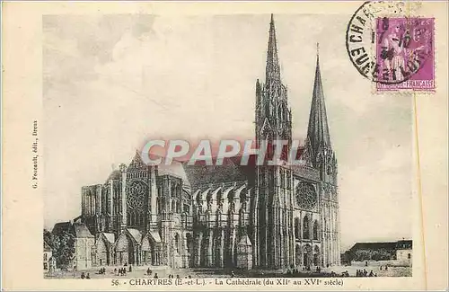 Ansichtskarte AK Chartres (E et L) La Cathedrale (du XIIe au XVIe Siecle)