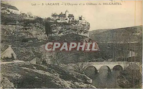 Cartes postales Lot 8 Lacave l'Ouysse et le Chateau de Belcastel