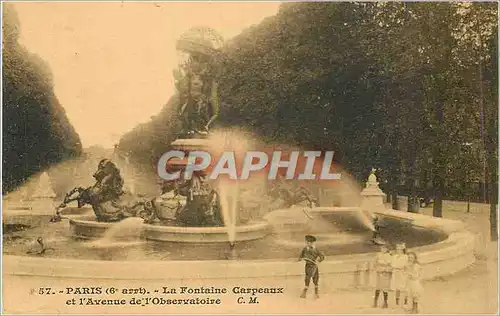 Cartes postales Paris (6e Arr) La Fontaine Carpeaux et L'Avenue de l'Observatoire