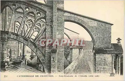 Cartes postales Cathedrale de Chartres Arcs Boulants de l'Abside (Cote Sud)