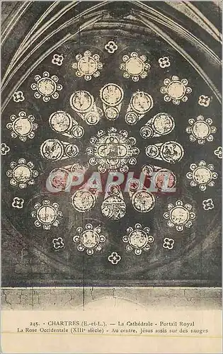 Cartes postales Chartres (E et l) La Cathedrale Partrait Rayal La Roses Occidentale (XIIIe Sie)