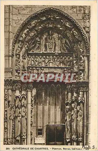 Cartes postales Cathedrale de Chartres Portail Royal (Detail)