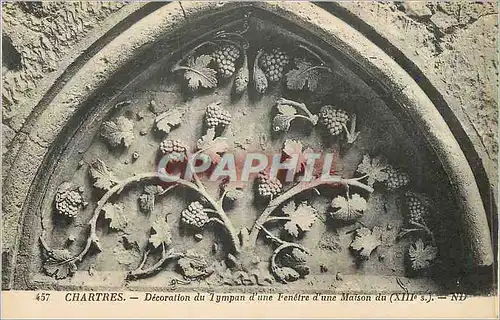 Cartes postales Chartres Decoration du Tympan d'une Fenetre d'une Maison du (XIIIe s)