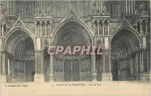 Cartes postales Cathedrale de Chartres Portail Sud