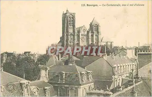 Cartes postales Bourges La Cathedrale Vue a Vol d'Oiseau
