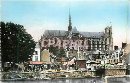 Cartes postales moderne Amiens (Somme) La Cathedrale et le Marche sur l'Eau