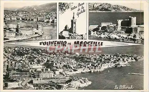 Moderne Karte Souvenir de Marseille le Littoral Ch�teau d'IF