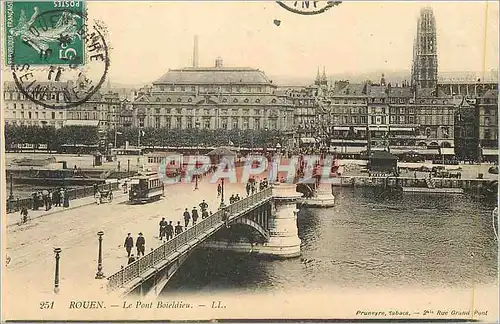 Ansichtskarte AK Rouen Le Pont Boieldieu Tramway