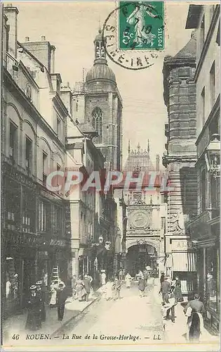 Cartes postales Rouen La Rue de La Grosse Horloge