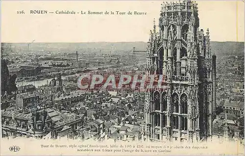 Ansichtskarte AK Rouen Cathedrale Le Sommet de la Tour de Beurre