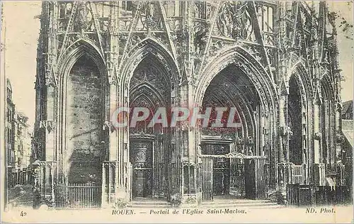 Ansichtskarte AK Rouen Portail de l'Eglise Saint Maclou