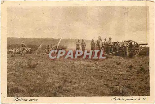 Cartes postales Artillerie Portee Batterie Pendant le Tir Militaria