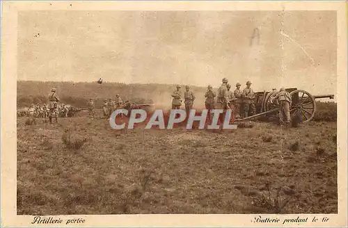 Cartes postales Artillerie Portee Batlerie Pendant le Tir Militaria