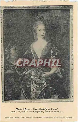 Cartes postales Musee d'Agen Anne Charlotte de Crussol Epouse du Premier duc d'Aiguillon