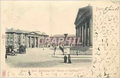 Cartes postales Ecole de Droit Bibliotheque St Genieve et Pantheon