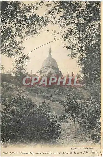 Cartes postales Paris (Vieux Montmartre) Le Sacre Coeur Vue Prise du Square Saint Pierre