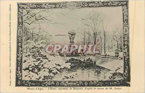 Cartes postales Musee d'Agen L'Hiver Tapisserie de Beauvais d'Apres le Carton de M Zuben