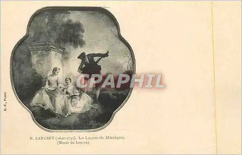 Cartes postales N Lancret (1690 1743) La Lecon de Musique (Musee de Louvre)
