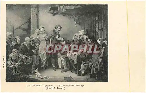 Cartes postales J B Greuze (1725 1803) L'Accordee de Village (Musee du Louvre)