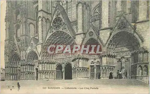 Ansichtskarte AK Bourges Cathedrale Les Cinq Portails