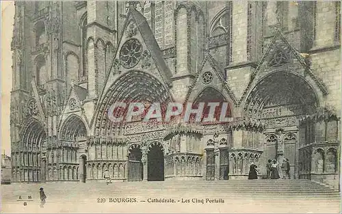 Cartes postales Bourges Cathedrale Les Cinq Portails