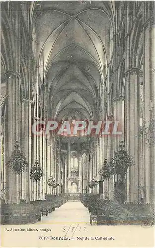 Cartes postales Bourges Nef de la Cathedrale