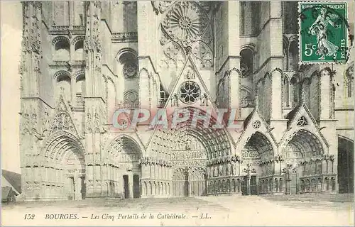 Ansichtskarte AK Bourges Les Cinq Portails de la Cathedrale