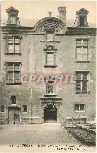 Cartes postales Bourges Hotel Lallemant Facade Est XVI et XVIIe S