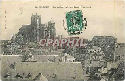 Cartes postales Bourges Vue Centrale prise des Tours Notre Dame