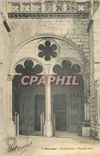 Cartes postales Bourges Cathedrale Portail Sud