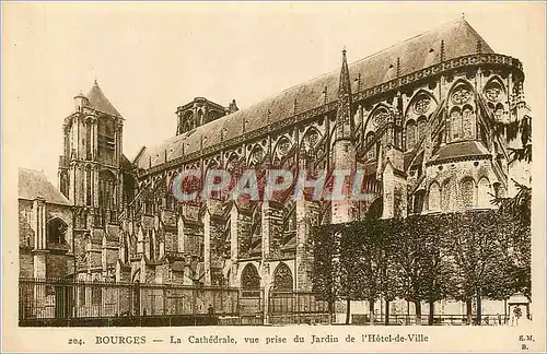 Ansichtskarte AK Bourges La Cathedrale Vue Prise du Jardin de L'Hotel de Ville