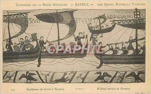 Cartes postales Tapisserie de la Reine Mathilde Bayeux Guillaume est Arrive a Pevensey