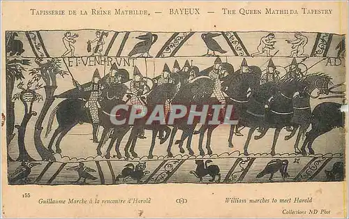 Ansichtskarte AK Tapisserie de la Reine Mathilde Bayeux Guillaume Marche a la Rencontre d'Harold