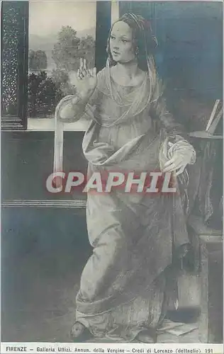 Cartes postales Firenze Galleria Uffizi Annun della Vergine Credi di Lorenzo (Dettaolio)