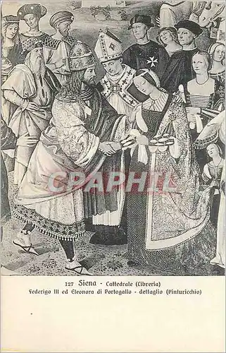 Cartes postales Siena Cattedrale (Cibreria) Federigo III ed Eleonora di Portogallo Dettaglio (Pinturicchio)