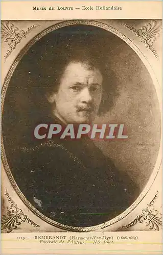 Cartes postales Musee du Louvre Ecole Hollandaise Rembrandt (Harmentz Van Ryn) Portrait de l'Auteur