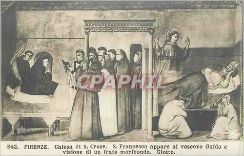 Cartes postales Firenze Chiesa di s Croce S Francesco Appare al Vescovo Giotto