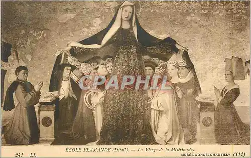 Cartes postales Ecole Flamande (Detail) La Vierge de la Misericorde Musee Conde Chantilly