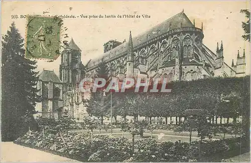 Ansichtskarte AK Bourges La Cathedrale Vue Prise du Jardin de l'Hotel de Ville