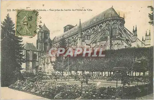 Cartes postales Bourges La Cathedrale Vue Prise du Jardin de l'Hotel de Ville