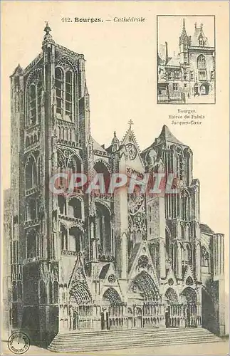 Cartes postales Bourges Cathedrale Entree du Palais Jacques Coeur
