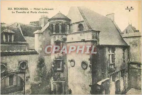 Cartes postales Bourges Hotel Lallemant La Tourelle et Porte d'Entree