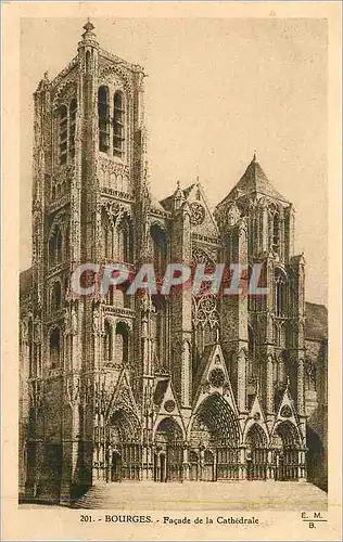 Cartes postales Bourges Facade de la Cathedrale