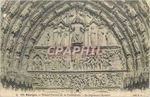 Cartes postales Bourges Grand Portail de la Cathedrale Le Jugement Dernier