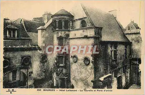 Cartes postales Bourges Hotel Lallemant La Tourelle et Porte d'Entree