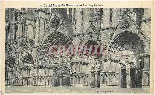 Cartes postales Cathedrale de Bourges Les 5 Portails