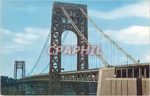 Moderne Karte George Washington Bridge and Hudson River Connecting New York City and New Jersey
